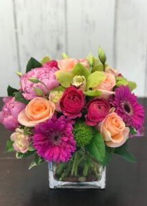Frankie with Peonies